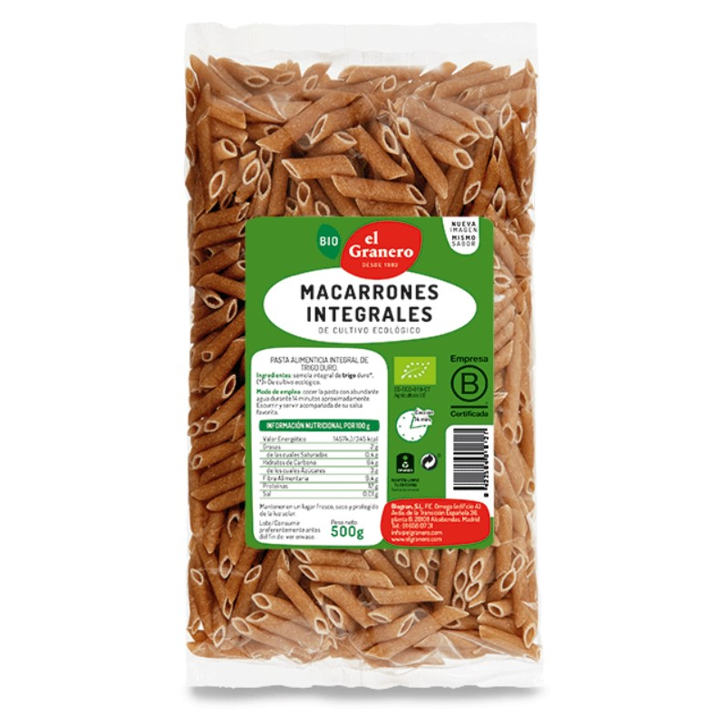 Macarron integral BIO 500 g, El Granero