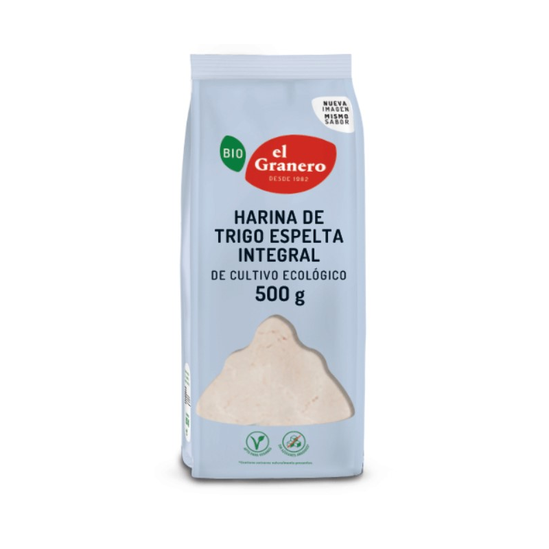 Harina espelta integral BIO 500 g, El Granero