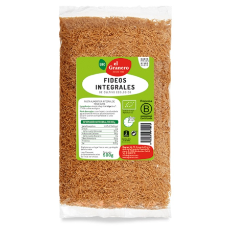 Fideos integrales  500g bio el granero