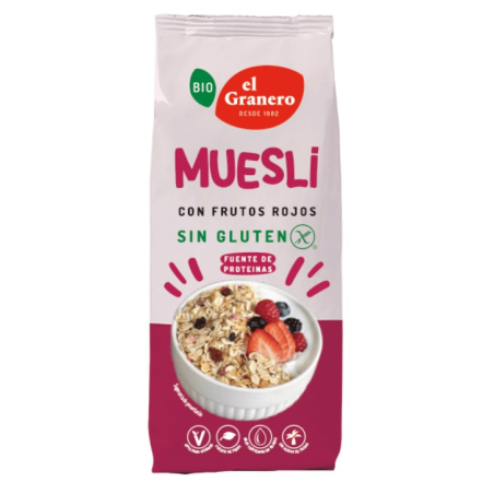 Muesli frutos rojos 375g sin gluten el granero