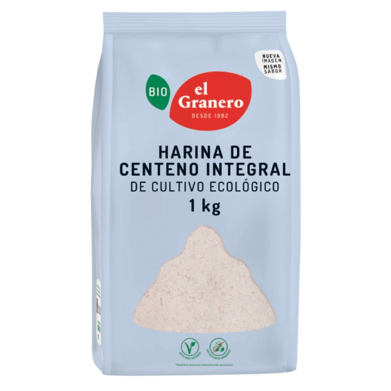 Harina de centeno integral 1kg bio el granero