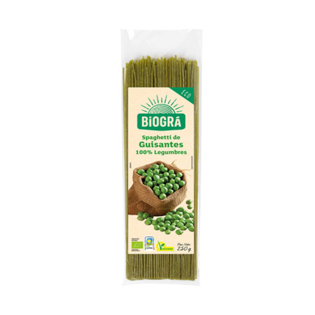 Spaguetti guisantes bio biogra
