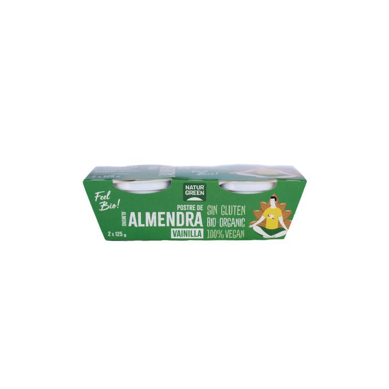Postre almendra vainilla naturgreen bio 2x125 g
