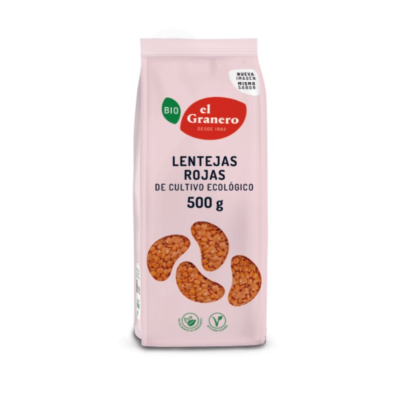 Lentejas rojas bio 500g el granero