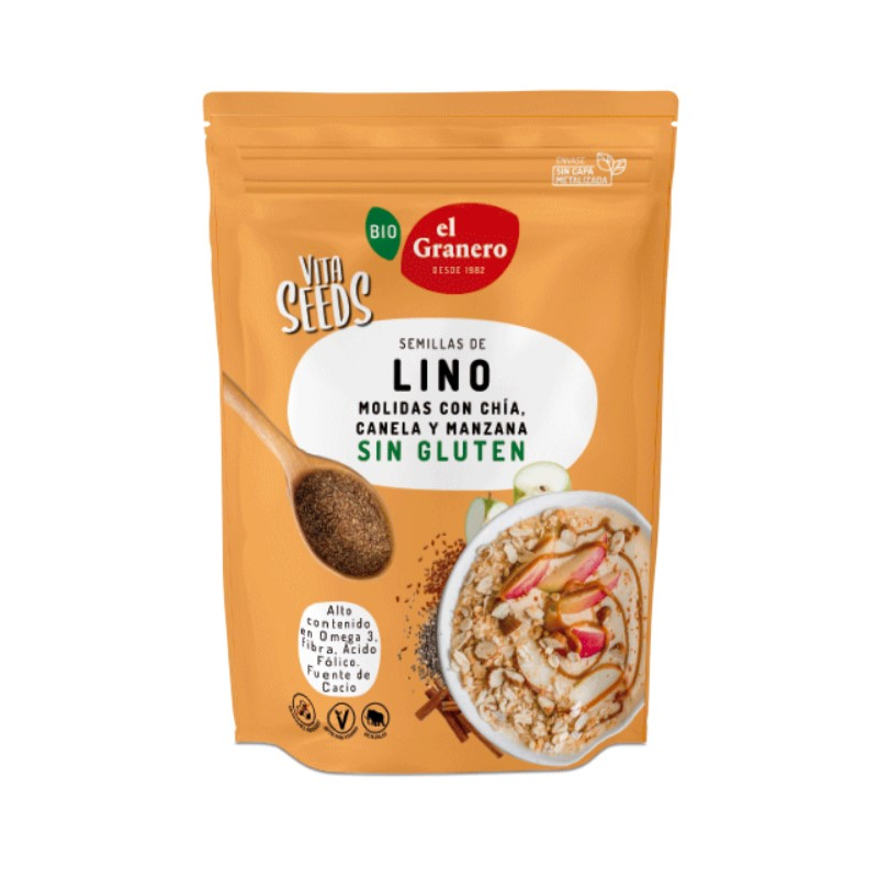 Vitaseeds lino molido chia canela manzana 200g bio