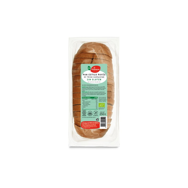 Pan payes trigo sarraceno s/g BIO 250 g, El Granero