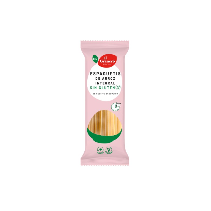 Espaguetis arroz integral BIO 500 g, El Granero