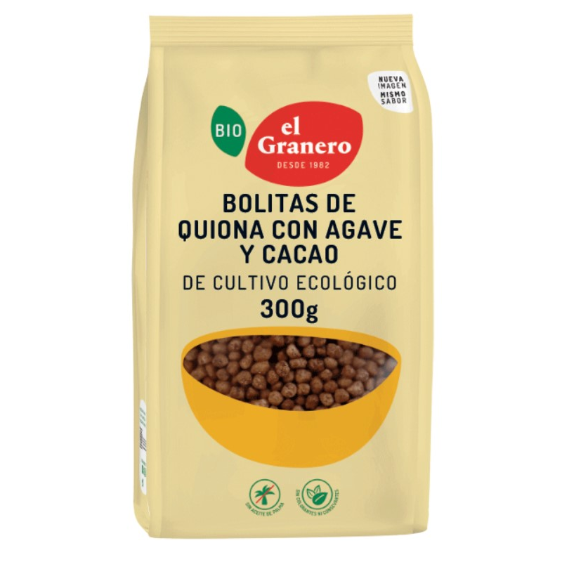 Bolitas quinoa agave y cacao 300g bio el granero