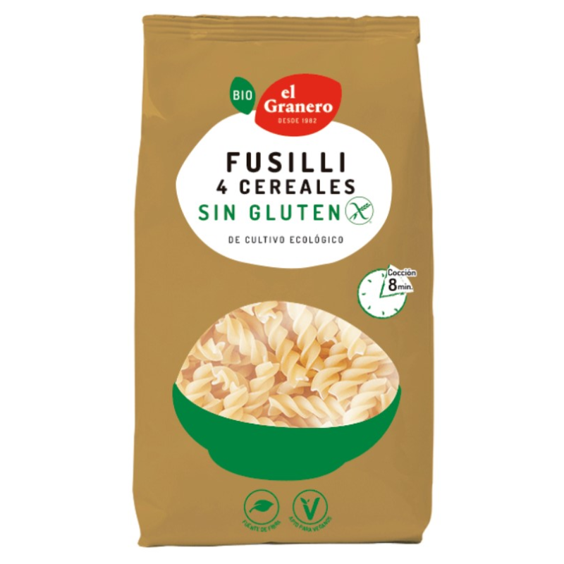Fusilli 4 cereales sin gluten 500g bio el granero