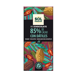 Tableta chocolate 85% con datiles 70 g sol natural