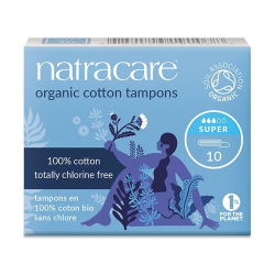Tampones super sin aplicador 10 unid natracare