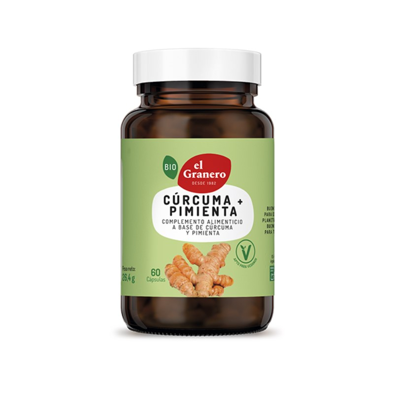 Curcuma+ pimienta bio 60cap el granero
