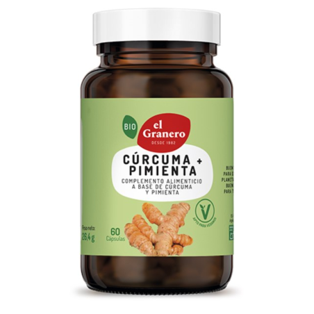 Curcuma+ pimienta bio 60cap el granero