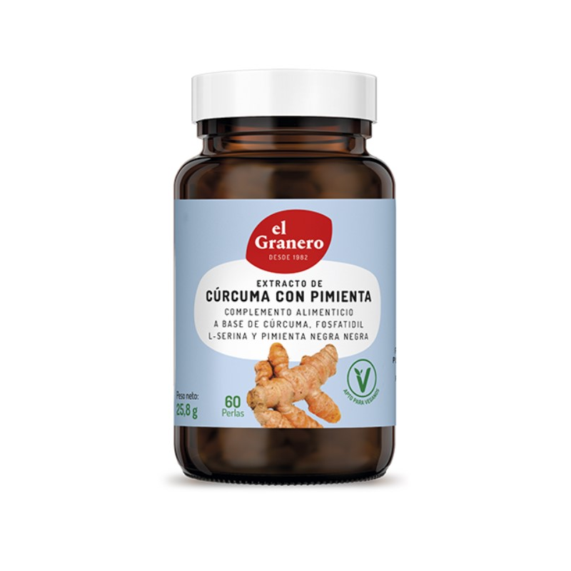 Extracto de curcuma+ pimienta 60cap el granero
