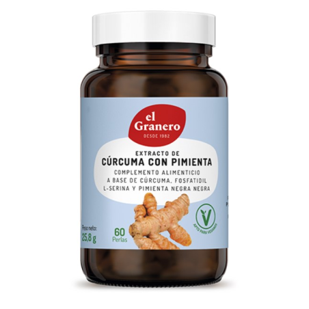 Extracto de curcuma+ pimienta 60cap el granero