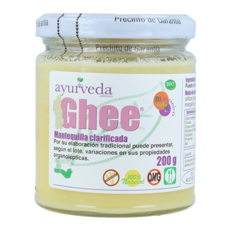 Ghee mantequilla clarificada bio ayurveda 200 g