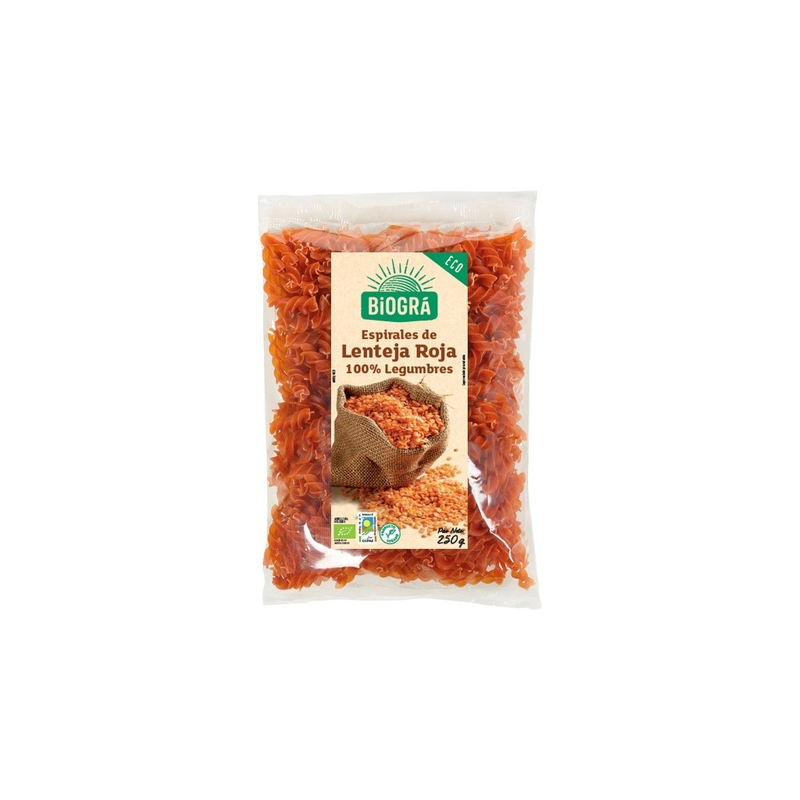 Espirales lenteja roja biogra 250 g
