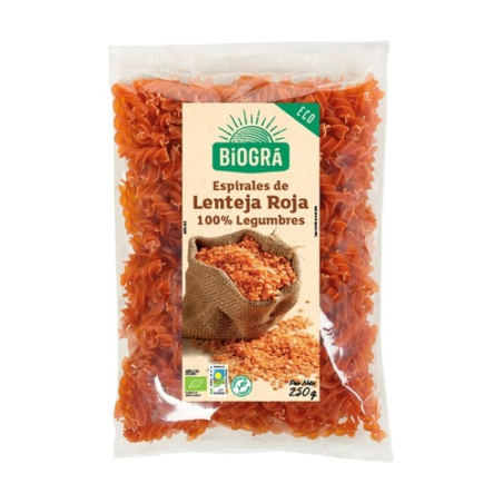Espirales lenteja roja biogra 250 g