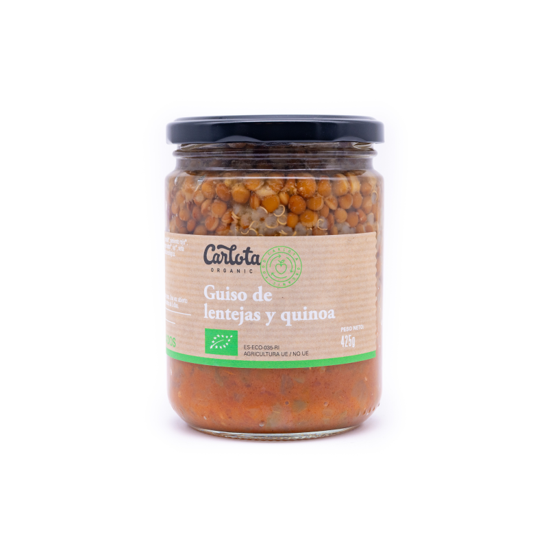 Guiso de lentejas con quinoa 425g carlota organic