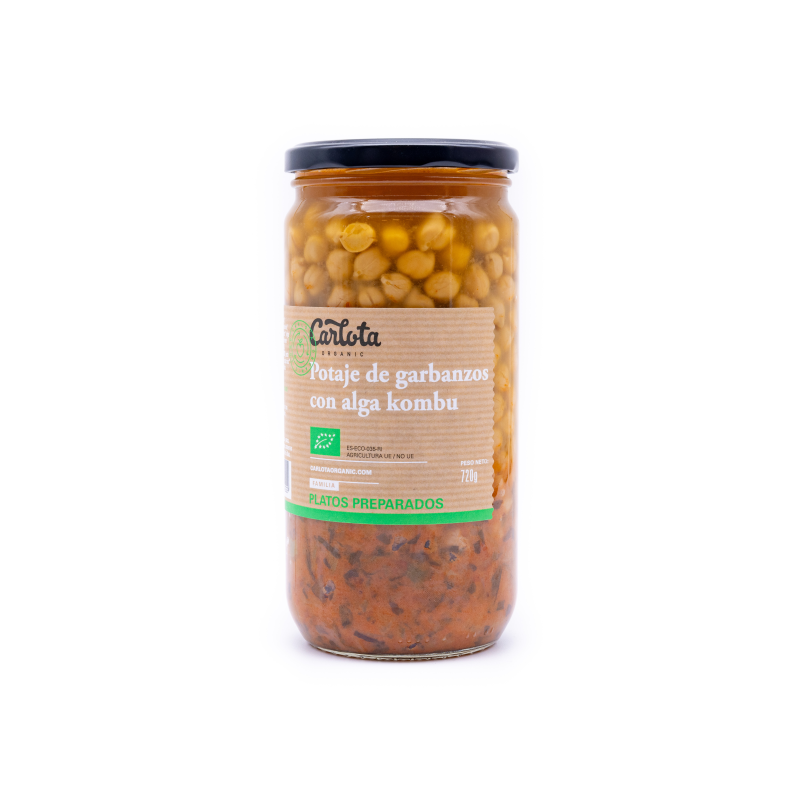 Potaje de garbanzos con alga kombu 720g carlota or