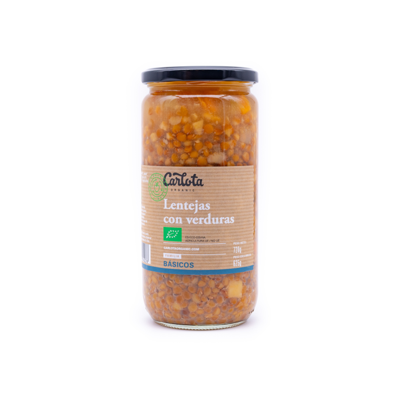Lentejas con verduras 720g carlota organic.
