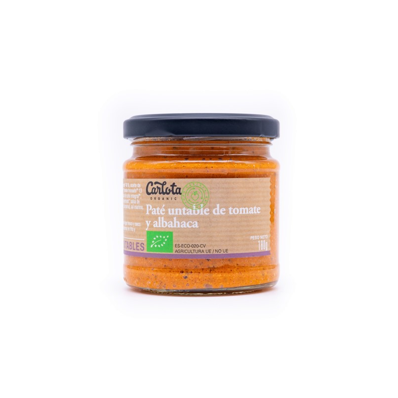 Pate de tomate y albahaca 180g carlota organic
