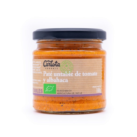 Pate de tomate y albahaca 180g carlota organic
