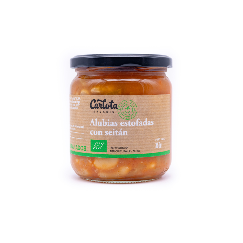 Alubias estofadas con seitan 350g carlota organic
