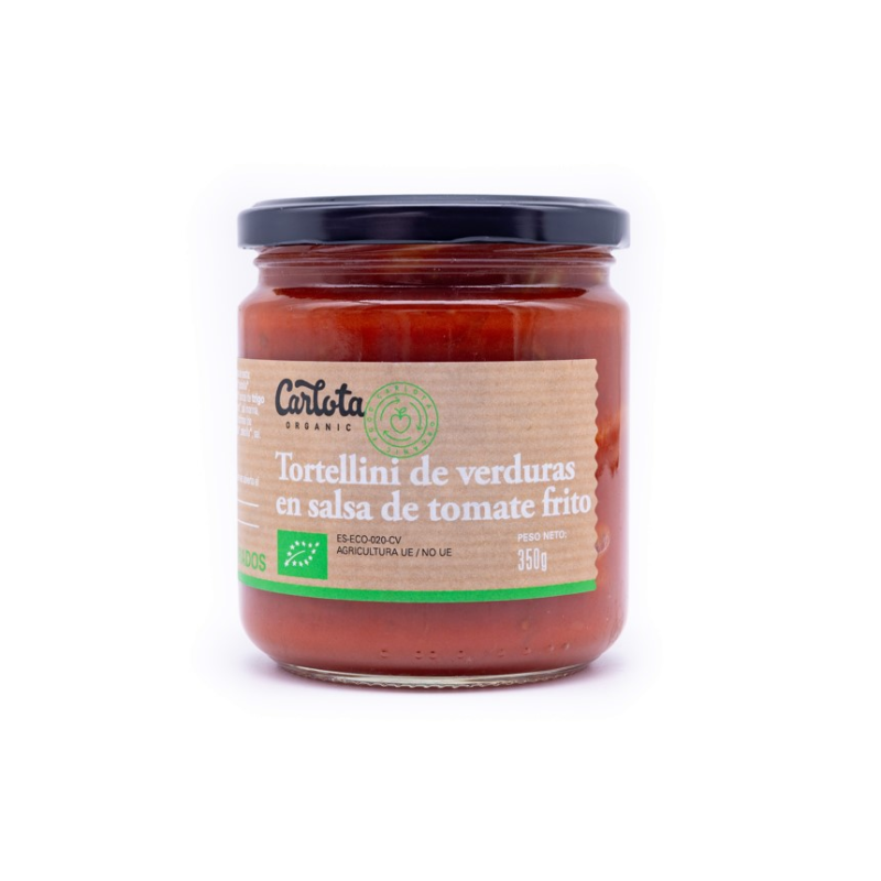 Tortellini de verduras con tomate frito carlota