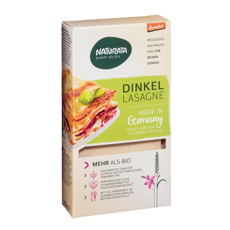 Lasaña espelta integral demeter naturata 250 g