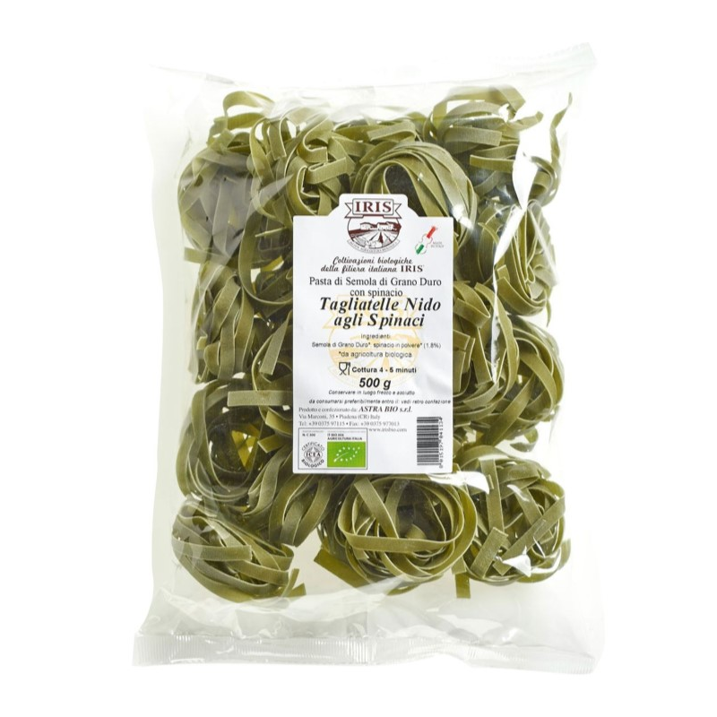 Tagliatelle trigo con espinacas iris bio 500 g