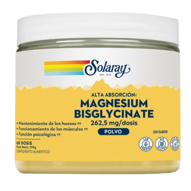 Magnesio bisglycinato solaray polvo 179 g