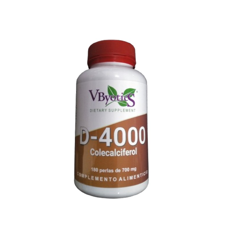 Viamina d 4000 colecalciferol vbyotics 180 perlas