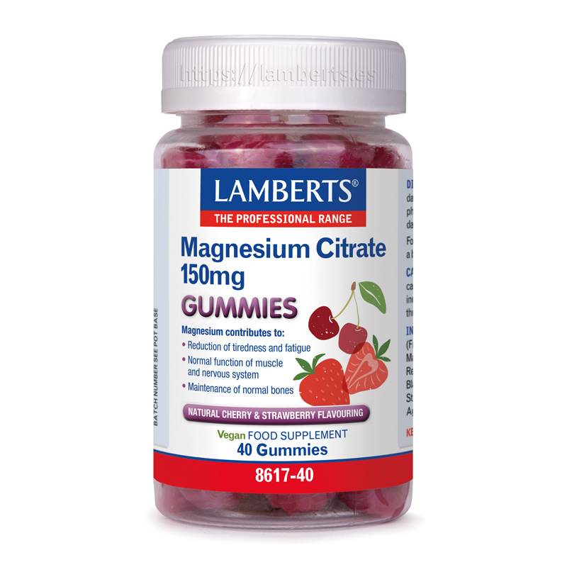 Magnesio citrato 150 mg 40 gummies cereza fresa