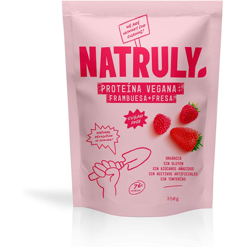 Proteina vegana frambuesa fresa natruly 350 g