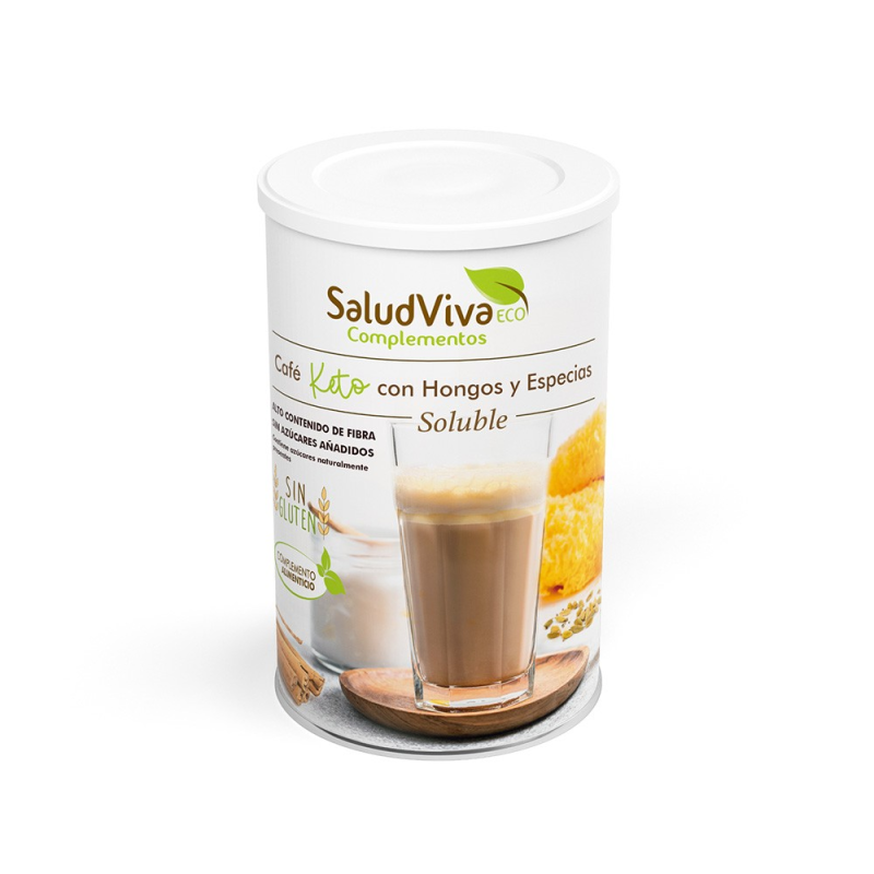 Cafe keto con hongos y especias soluble salud viva