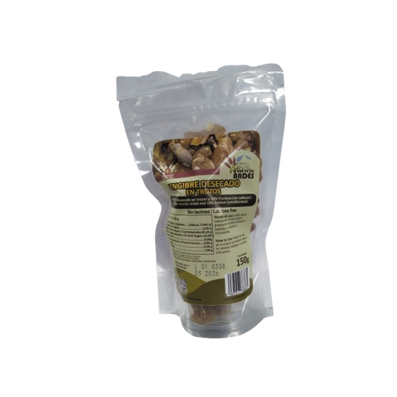 Jengibre desecado trozos el oro de los andes 150 g
