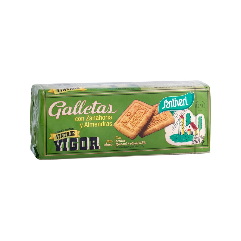 Galletas zanahorias+almendras 240gr santiveri