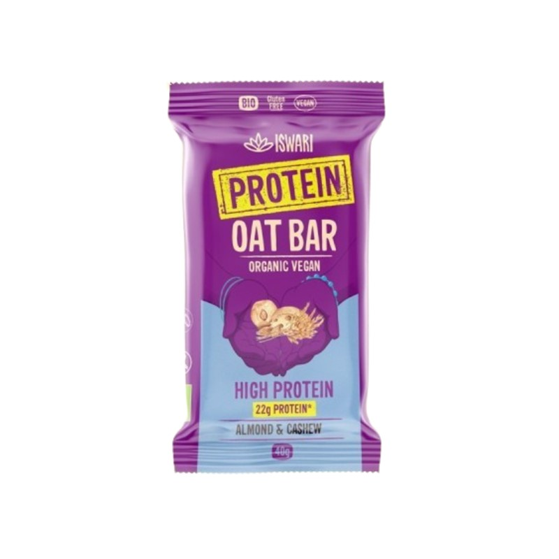 Barrita protein oat bar almendra anacardo iswari