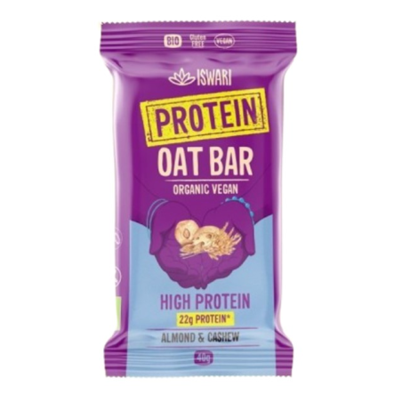 Barrita protein oat bar almendra anacardo iswari