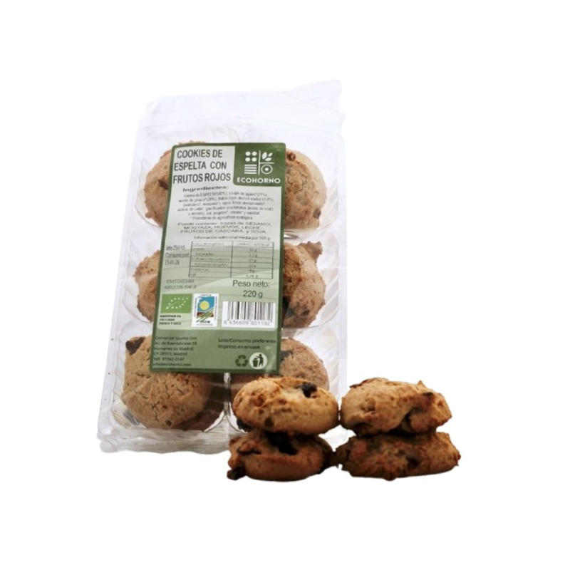 Cookies espelta con frutos rojos ecohorno 220 g