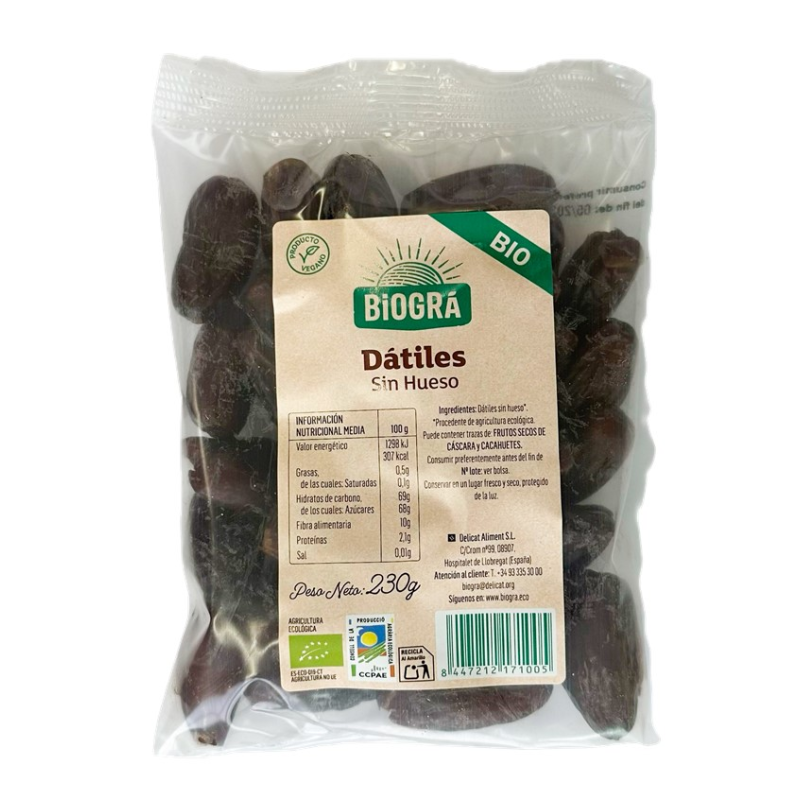 Datiles sin hueso bio biogra 230 g