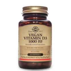 Vitamina d3 1000 ui 60 perlas vegan solgar