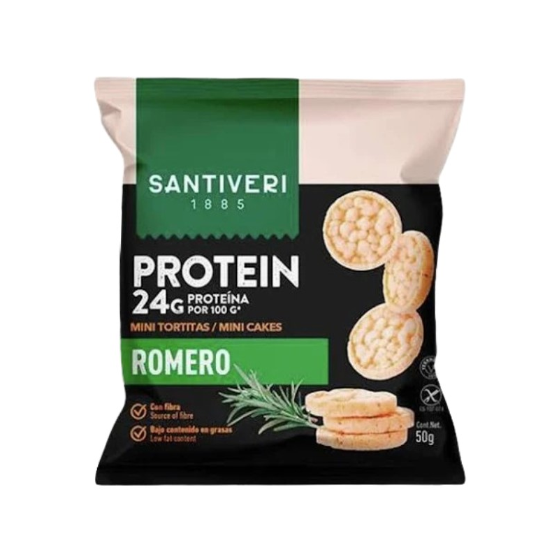 Mini tortitas protein romero 50 g santiveri