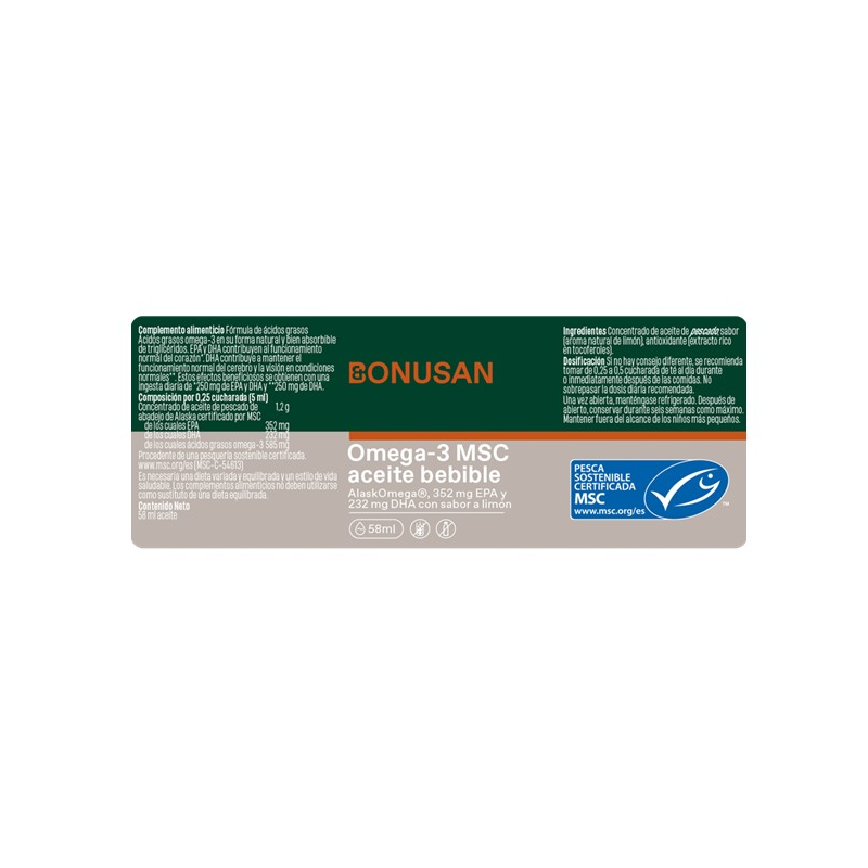 Omega 3 msc aceite bebible 58ml bonusan