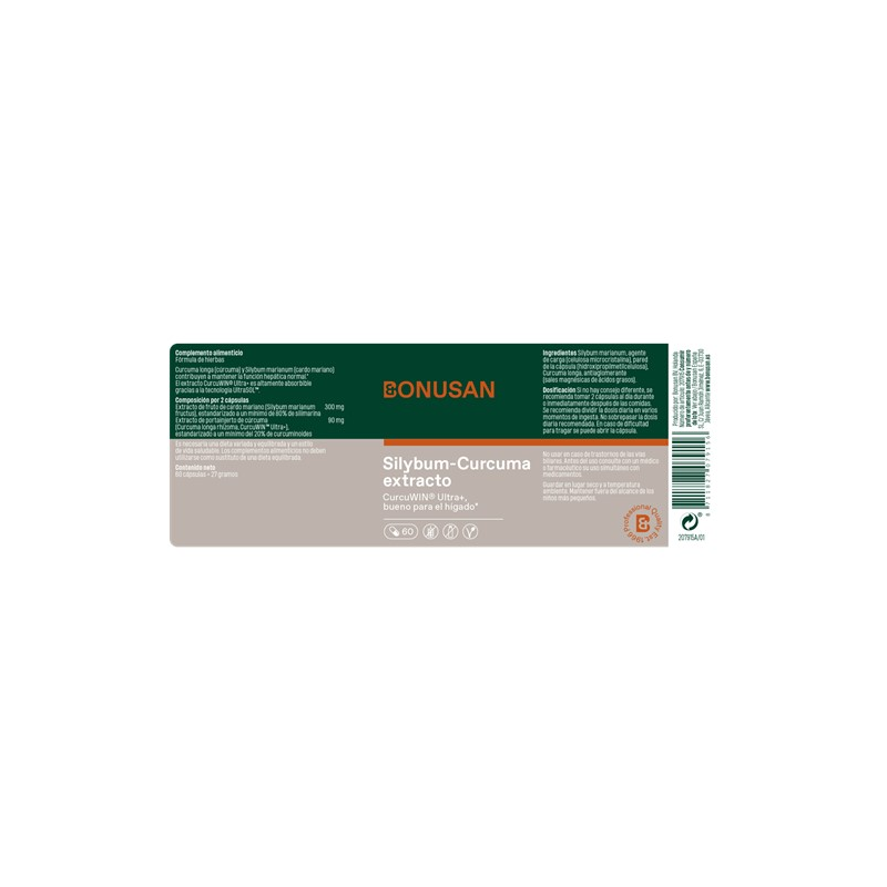 Silybum curcuma extracto 60cap bonusan