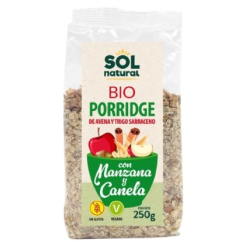 Porridge manzana canela avena trigo sarraceno bio