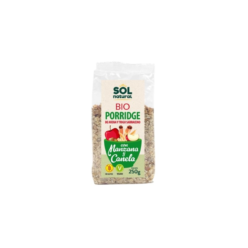 Porridge manzana canela avena trigo sarraceno bio