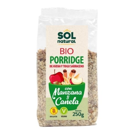 Porridge manzana canela avena trigo sarraceno bio