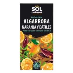 Tableta algarroba con naranja y dátiles 70g bio